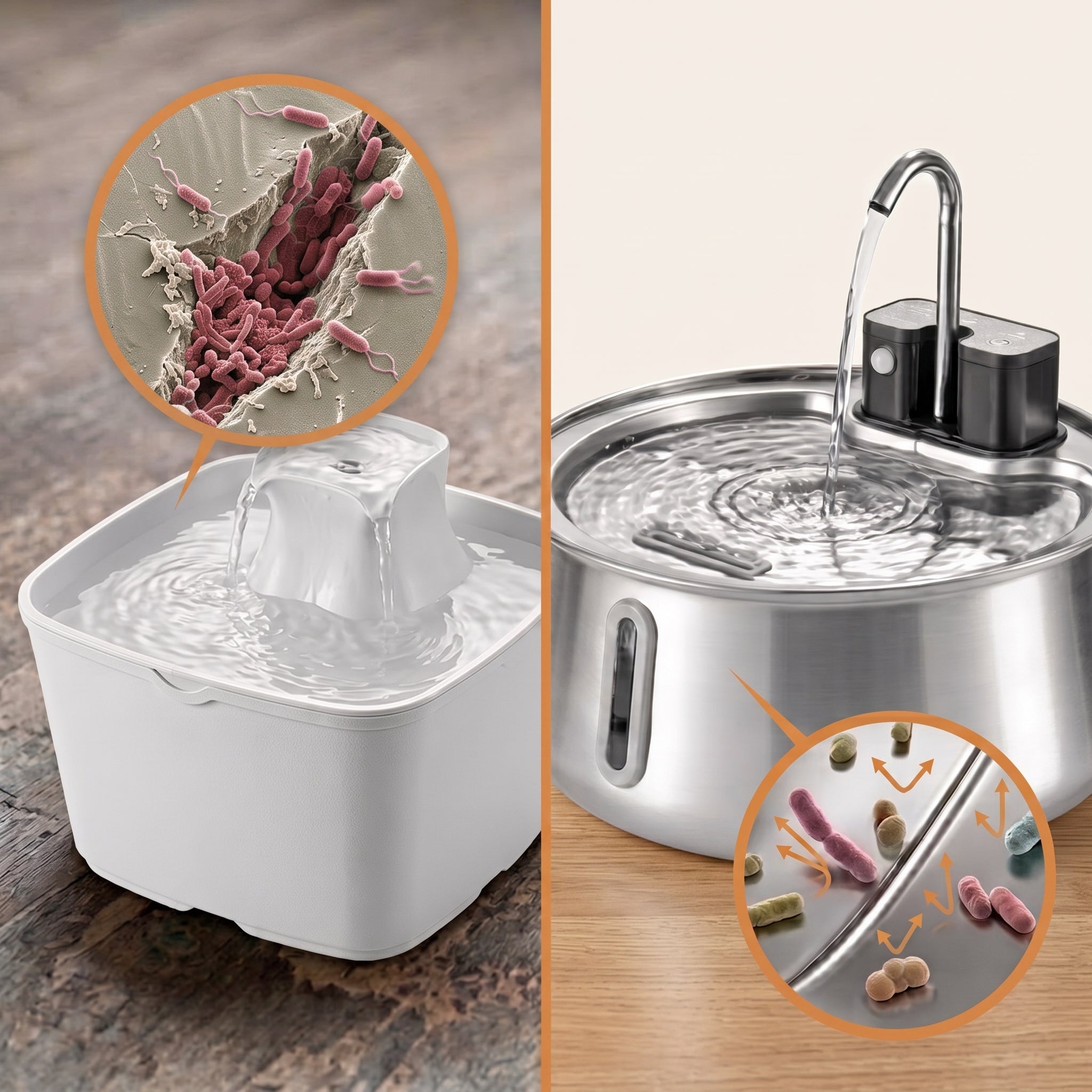 Plastic & Ceramic Fountains Cause Kidney Harming Biofilm