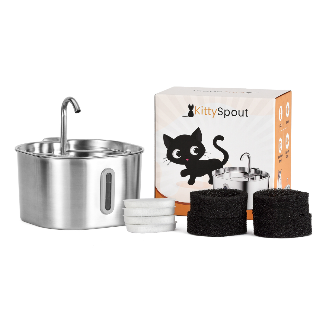 Like New The KittySpout - Health & Happiness Cat Kit (2.2L) - 2 Month: KittySpout + 4 filter sets + AC adapter