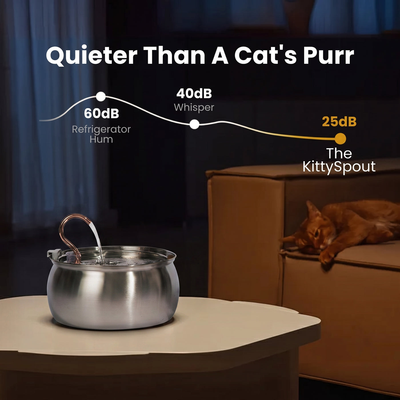 Cat drinking from the KittySpout fountain